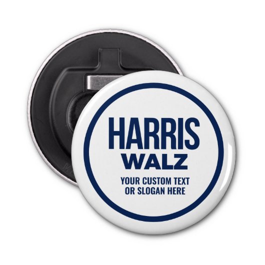 Erstellen Sie Ihren eigenen Harris Walz 2024 Flaschenöffner (Vorderseite)