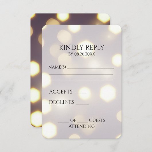 Erstellen Sie Ihren eigenen Hexagon-Bokeh-Hintergr RSVP Karte (Vorne/Hinten)