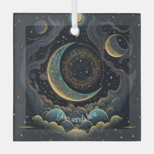 Erstellen Sie Ihren eigenen Himmelsmond und Wolken Ornament Aus Glas