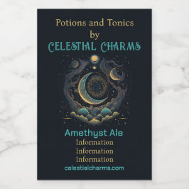 Erstellen Sie Ihren eigenen Himmelsmond und Wolken Weinetikett