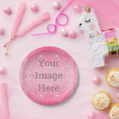 Erstellen Sie Ihren eigenen Hot-Pink-Glitzer Spark Pappteller (Party)
