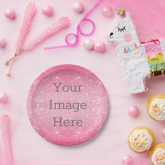 Erstellen Sie Ihren eigenen Hot-Pink-Glitzer Spark Pappteller (Party)