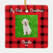 Erstellen Sie Ihren eigenen Hund Fotos 1. Weihnach Keramikornament (Vorderseite)