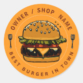 Erstellen Sie Ihren eigenen, individuellen Burger Runder Aufkleber (Vorderseite)