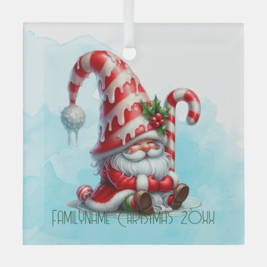 Erstellen Sie Ihren eigenen Jolly Peppermint Weihn Ornament Aus Glas (Vorderseite)