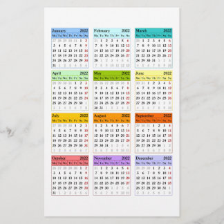 Erstellen Sie Ihren eigenen Kalender 2022 Flyer