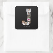 Erstellen Sie Ihren eigenen Letter J-Collage Quadratischer Aufkleber (Tasche)