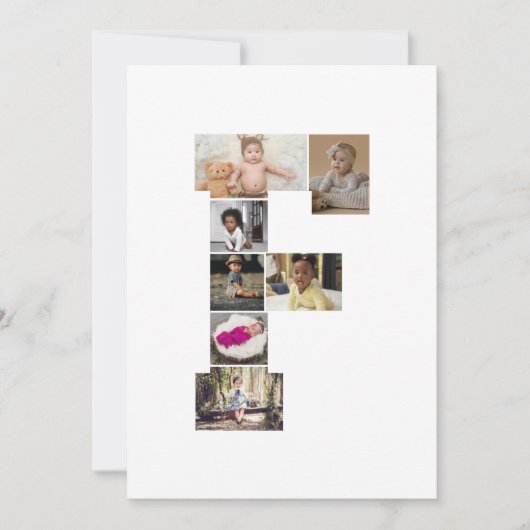 Erstellen Sie Ihren eigenen Letter of Foto Collage Dankeskarte (Vorderseite)