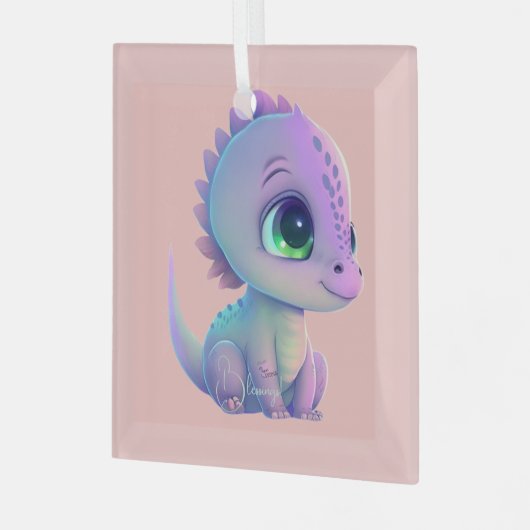 Erstellen Sie Ihren eigenen Lila Baby Dragon Ornament Aus Glas (Vorderseite links)