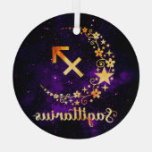 Erstellen Sie Ihren eigenen Lila Celestial Sagitta Ornament Aus Glas (Rückseite)