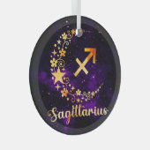 Erstellen Sie Ihren eigenen Lila Celestial Sagitta Ornament Aus Glas (Vorderseite Rechts)