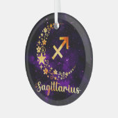 Erstellen Sie Ihren eigenen Lila Celestial Sagitta Ornament Aus Glas (Vorderseite links)