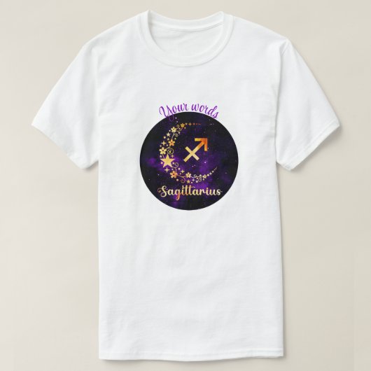 Erstellen Sie Ihren eigenen Lila Celestial Sagitta T-Shirt (Design vorne)
