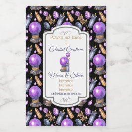 Erstellen Sie Ihren eigenen Lila Kristallball Weinetikett