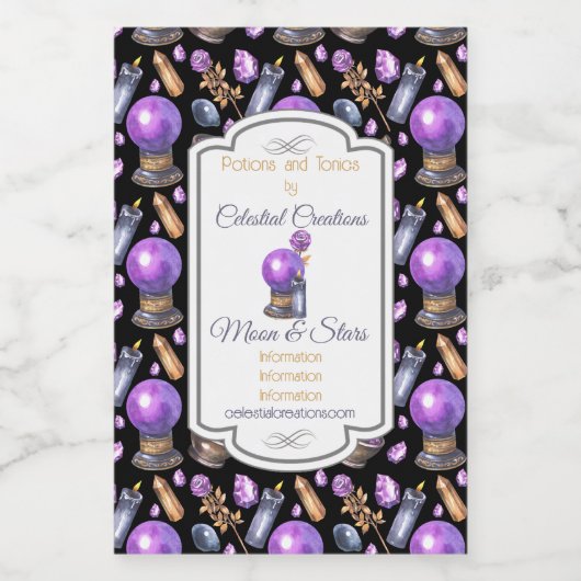 Erstellen Sie Ihren eigenen Lila Kristallball Weinetikett (Einzelnes Label)