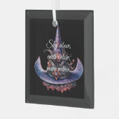 Erstellen Sie Ihren eigenen Lila Orange Celestial  Ornament Aus Glas (Vorderseite links)