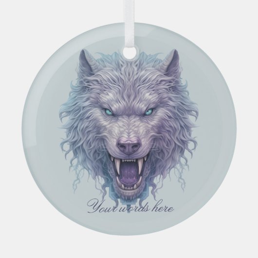 Erstellen Sie Ihren eigenen Lila Wölf Ornament Aus Glas (Vorderseite)