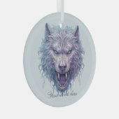Erstellen Sie Ihren eigenen Lila Wölf Ornament Aus Glas (Vorderseite Rechts)