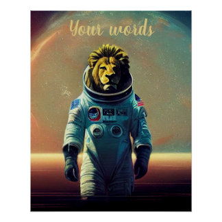 Erstellen Sie Ihren eigenen Lion im Weltraum-Astro Poster