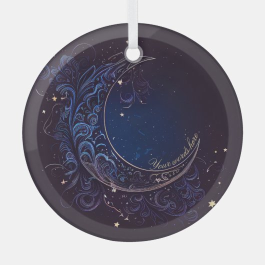 Erstellen Sie Ihren eigenen magischen blauen Mond Ornament Aus Glas (Vorderseite)