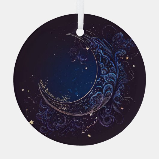Erstellen Sie Ihren eigenen magischen blauen Mond Ornament Aus Glas (Rückseite)