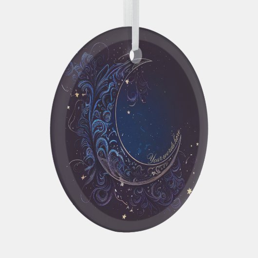 Erstellen Sie Ihren eigenen magischen blauen Mond Ornament Aus Glas (Vorderseite Rechts)