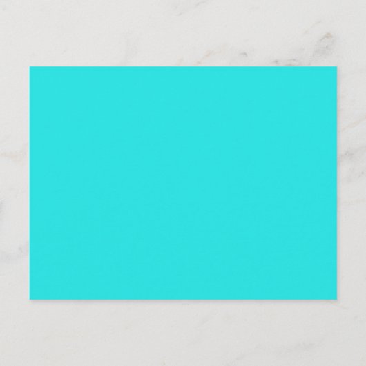 Erstellen Sie Ihren eigenen minimalistischen Cyan Einladungspostkarte (Rückseite)