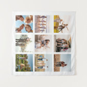 Erstellen Sie Ihren eigenen modernen 9-Foto Collag Wandteppich (Vorderseite (Horizontal))