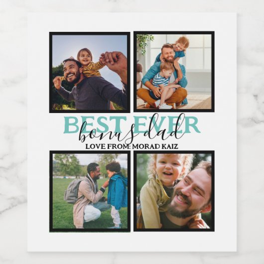 Erstellen Sie Ihren eigenen modernen Bonus Vater 4 Weinetikett (Einzelnes Label)