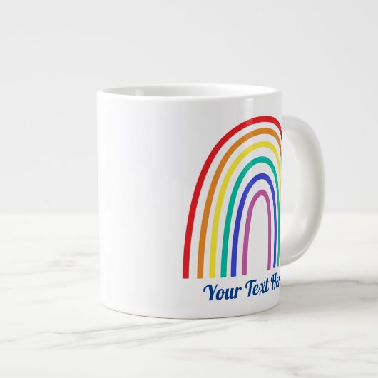 Erstellen Sie Ihren eigenen modernen Regenbogenleh Jumbo-Tasse (Vorderseite Rechts)