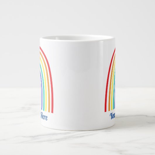Erstellen Sie Ihren eigenen modernen Regenbogenleh Jumbo-Tasse (Vorderseite)
