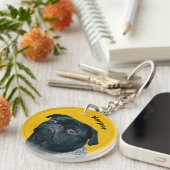 Erstellen Sie Ihren eigenen Mops für den Haustier- Schlüsselanhänger (Vorderseite rechts)