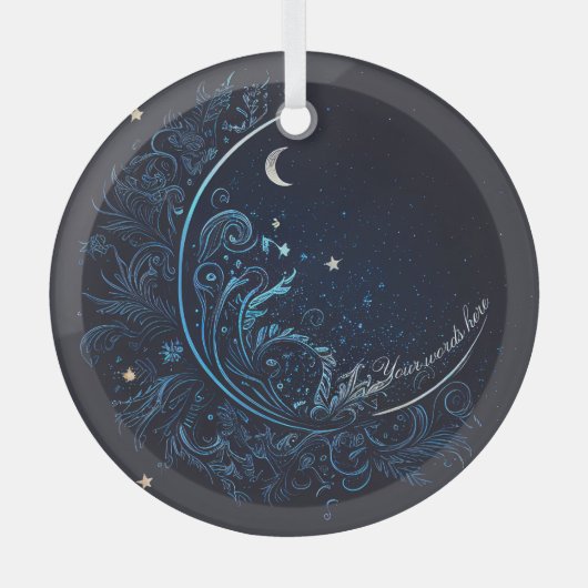 Erstellen Sie Ihren eigenen mystischen blauen Mond Ornament Aus Glas (Vorderseite)