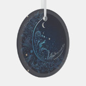 Erstellen Sie Ihren eigenen mystischen blauen Mond Ornament Aus Glas (Vorderseite Rechts)