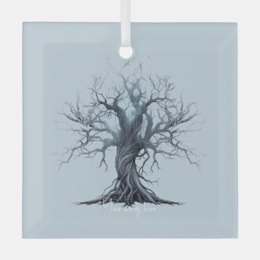 Erstellen Sie Ihren eigenen mystischen Blauen Tree Ornament Aus Glas (Vorderseite)