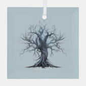Erstellen Sie Ihren eigenen mystischen Blauen Tree Ornament Aus Glas (Rückseite)