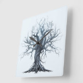 Erstellen Sie Ihren eigenen mystischen Blauen Tree Quadratische Wanduhr (Winkel)