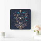 Erstellen Sie Ihren eigenen mystischen Himmelszwei Quadratische Wanduhr (Zuhause)