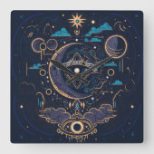 Erstellen Sie Ihren eigenen mystischen Himmelszwei Quadratische Wanduhr (Vorderseite)