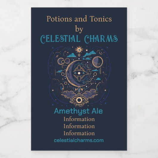 Erstellen Sie Ihren eigenen mystischen Himmelszwei Weinetikett (Einzelnes Label)