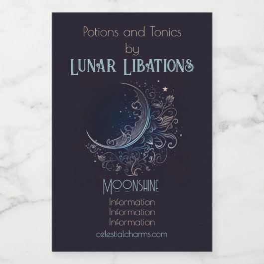 Erstellen Sie Ihren eigenen mystischen Silbermond Weinetikett (Einzelnes Label)