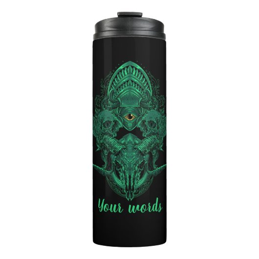Erstellen Sie Ihren eigenen mystischen Ziegenschäd Thermosbecher (Vorderseite)