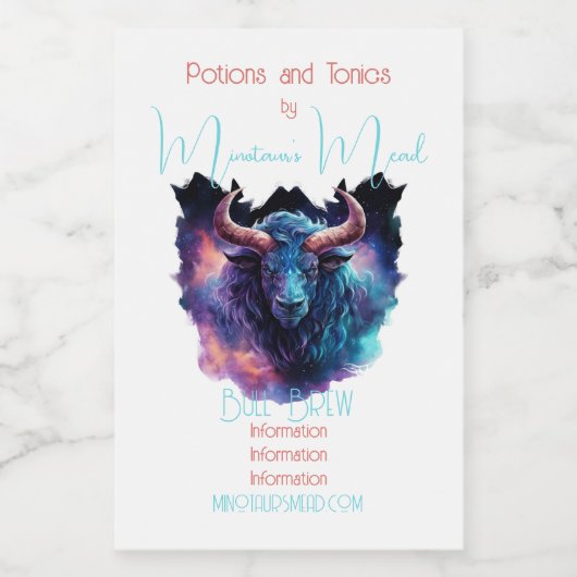 Erstellen Sie Ihren eigenen mythischen Minotaur Bu Lebensmitteletikett (Einzelnes Label)