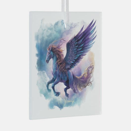 Erstellen Sie Ihren eigenen mythischen Pegasus Ornament Aus Glas (Vorderseite Rechts)