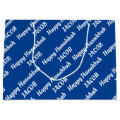 Erstellen Sie Ihren eigenen Namen glücklich Hanukk Große Geschenktüte (Vorderseite)