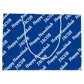 Erstellen Sie Ihren eigenen Namen glücklich Hanukk Große Geschenktüte (Rückseite)