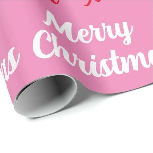 Erstellen Sie Ihren eigenen Namen Rosa Weihnachten Geschenkpapier (Rolleneckpunkt)