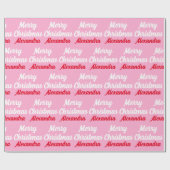 Erstellen Sie Ihren eigenen Namen Rosa Weihnachten Geschenkpapier (Flach)