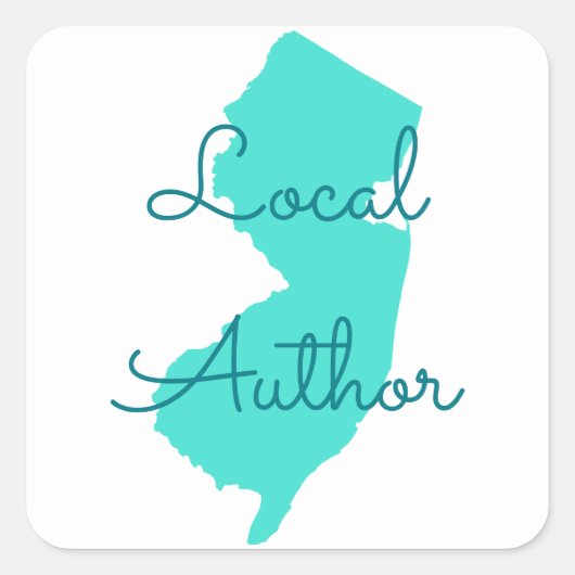 Erstellen Sie Ihren eigenen New Jersey Lokalautor Quadratischer Aufkleber (Vorderseite)