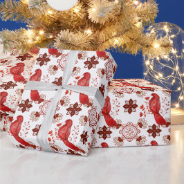 Erstellen Sie Ihren eigenen nordischen roten Kardi Geschenkpapier